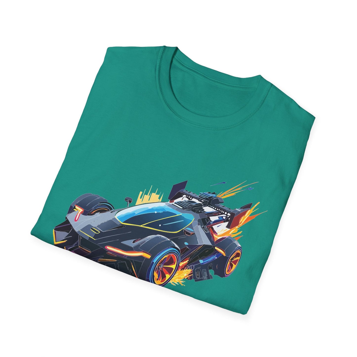 Unisex Car T Shirt With Cars Design Hot Wheels Graphic Tee Gildan Softstyle 64000