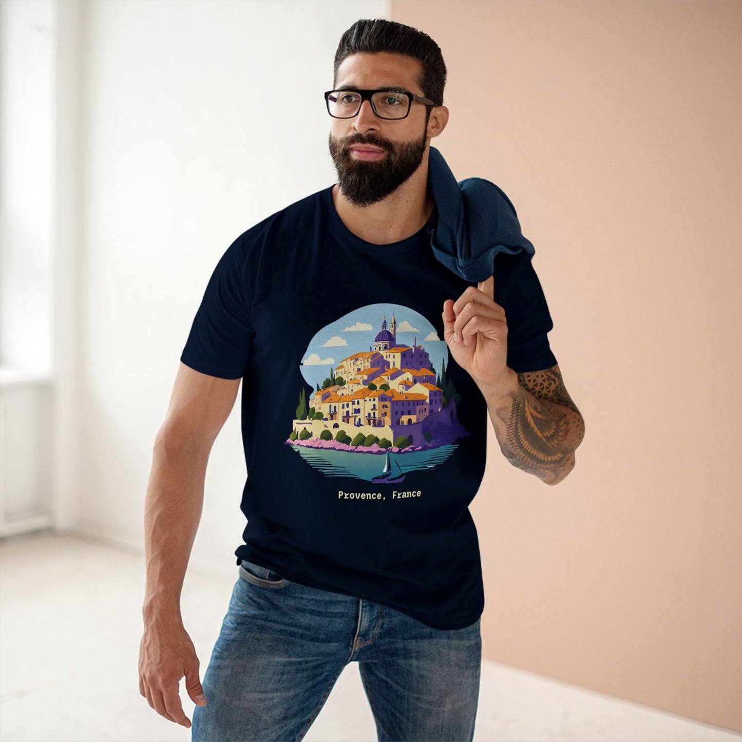 Travel Shirt Provence Tourist Unisex Premium Cotton Tee With Original Art Design Retro2Nova