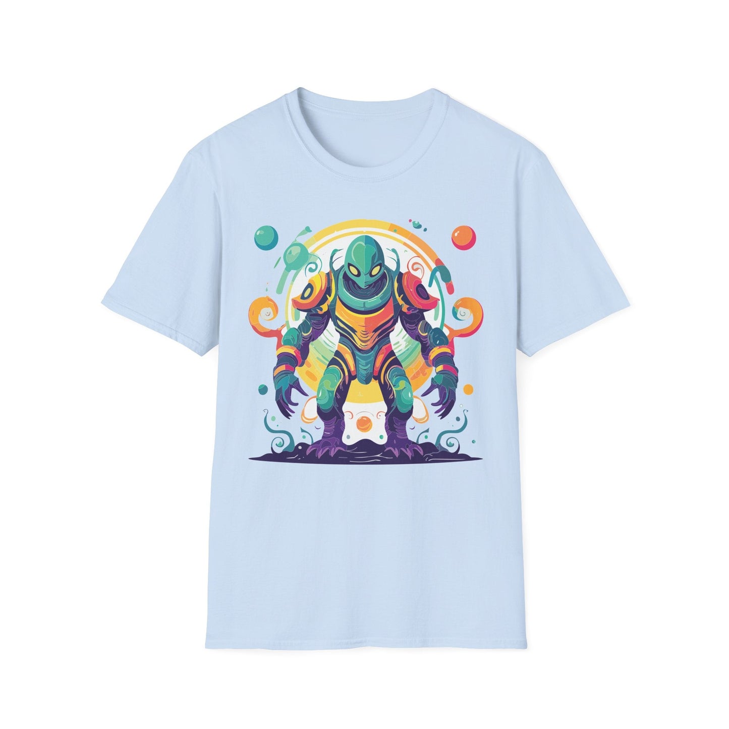 Cosmos Alien T Shirt Unisex Softstyle 64000 with Art Design Durable Comfort Artwork Tee