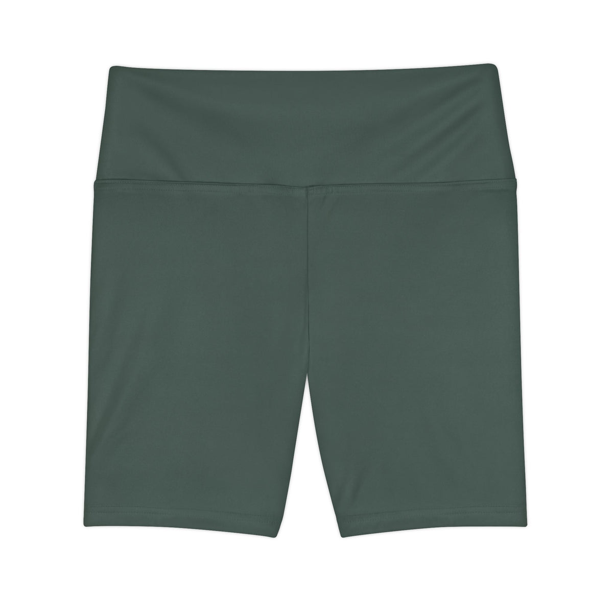 Dark Grey Olive High-Waist Women’s Workout Shorts — Olive Green Biker Activewear