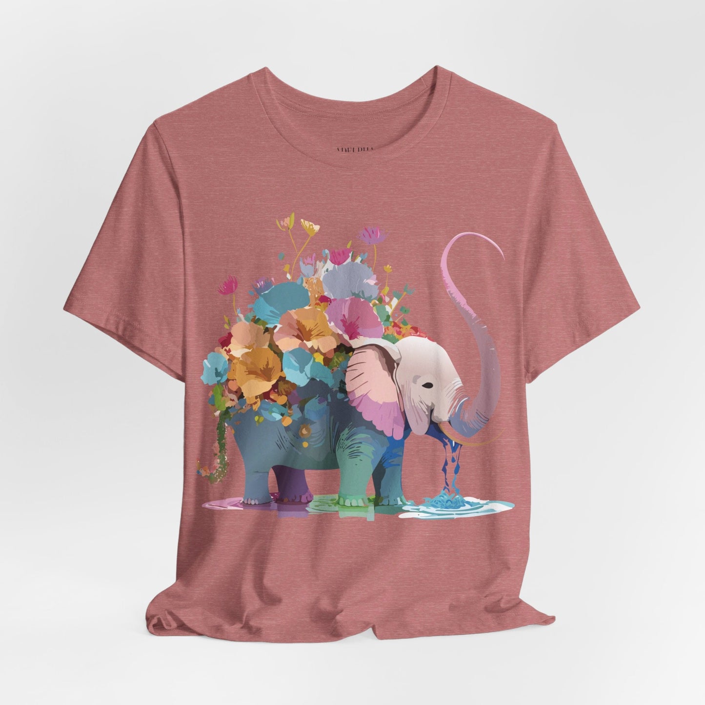 Adelpha Elephant Graphic Tee Unisex Short Sleeve Vintage Inspired Art Design Shirt