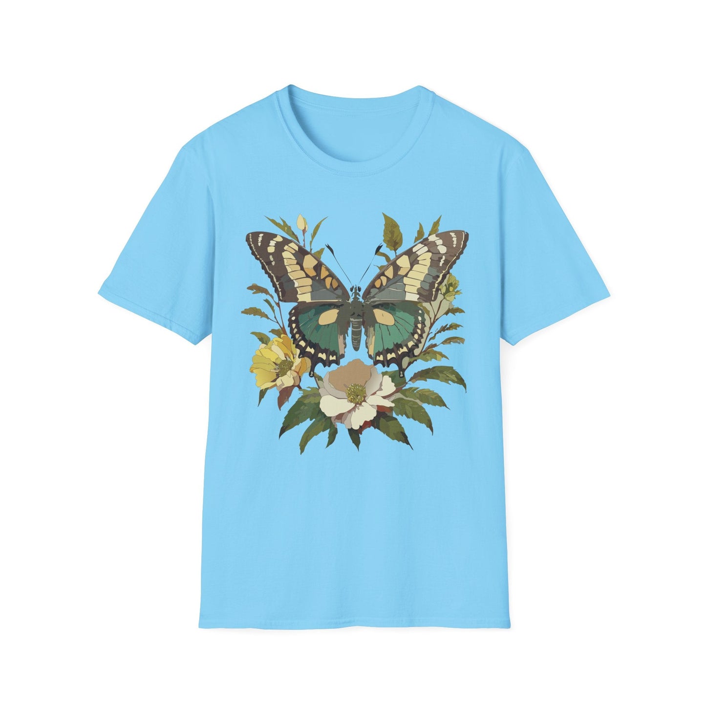 Butterfly Shirt Unisex Monarch Butterfly Tee Gildan Softstyle 64000 100 Percent Ring Spun Cotton
