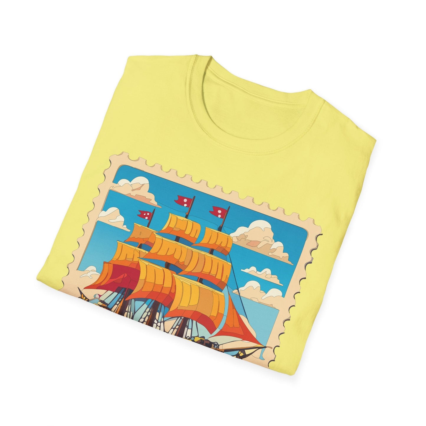 Unisex Softstyle Frigate Ship T Shirt 100 Percent Ring Spun Cotton Gildan 64000 Tee