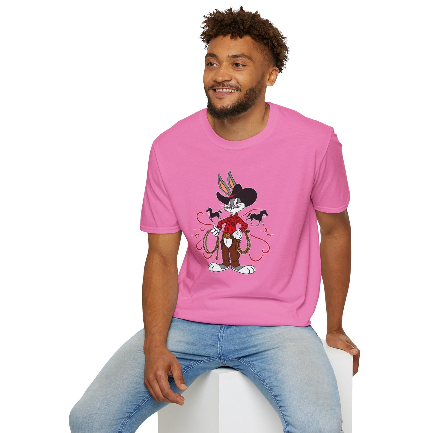 Bugs Bunny Unisex T Shirt Cartoon Design Graphic Tee Gildan Softstyle 64000 Artwork