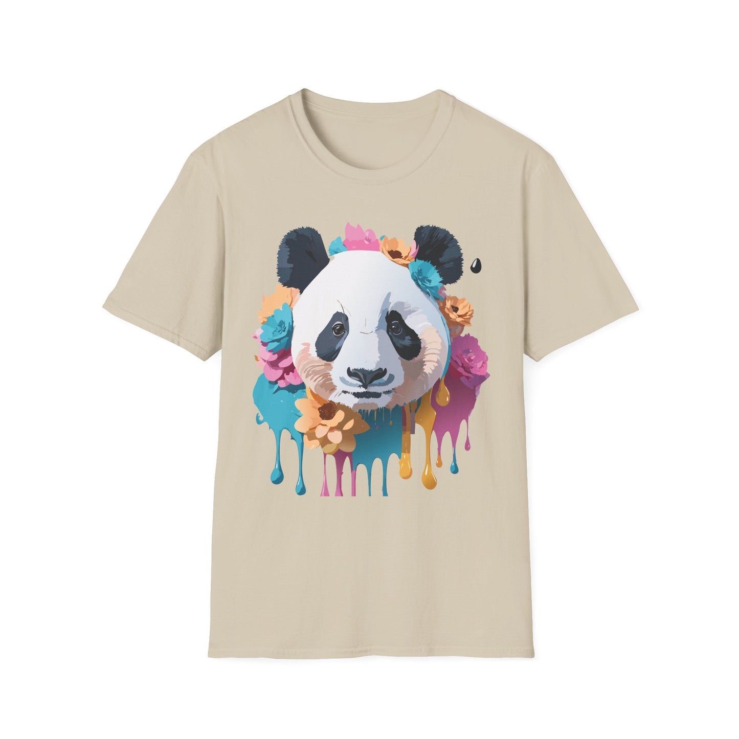 Unisex Panda Shirt Softstyle Cotton Tee For Everyday Wear With Cute Animal Print