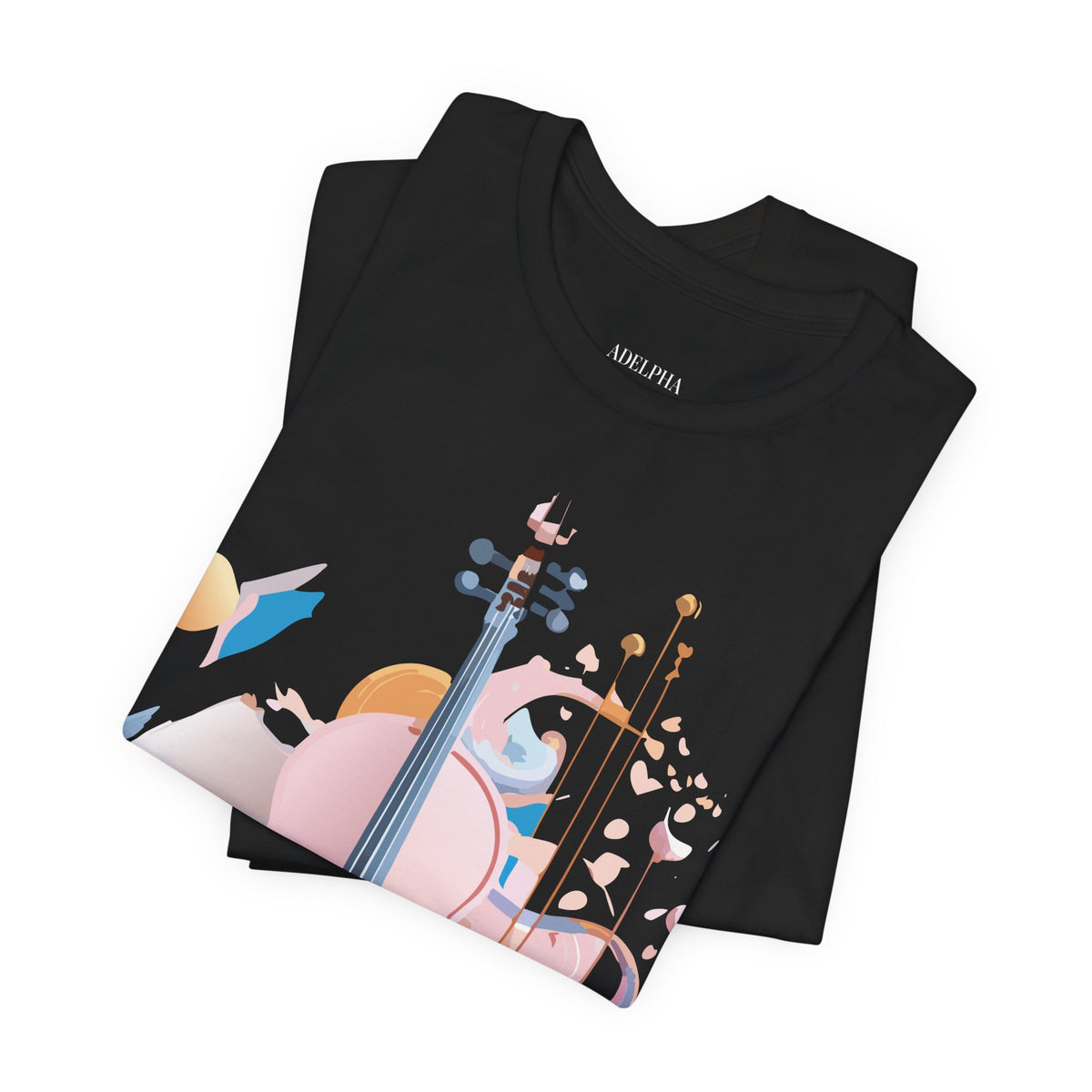 Music Graphic Unisex Cotton Bella+Canvas Tee with Art Design m102