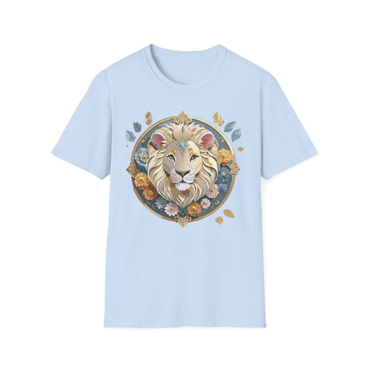 Floral Regal Lion T-Shirt | Boho Mandala Lion Tee