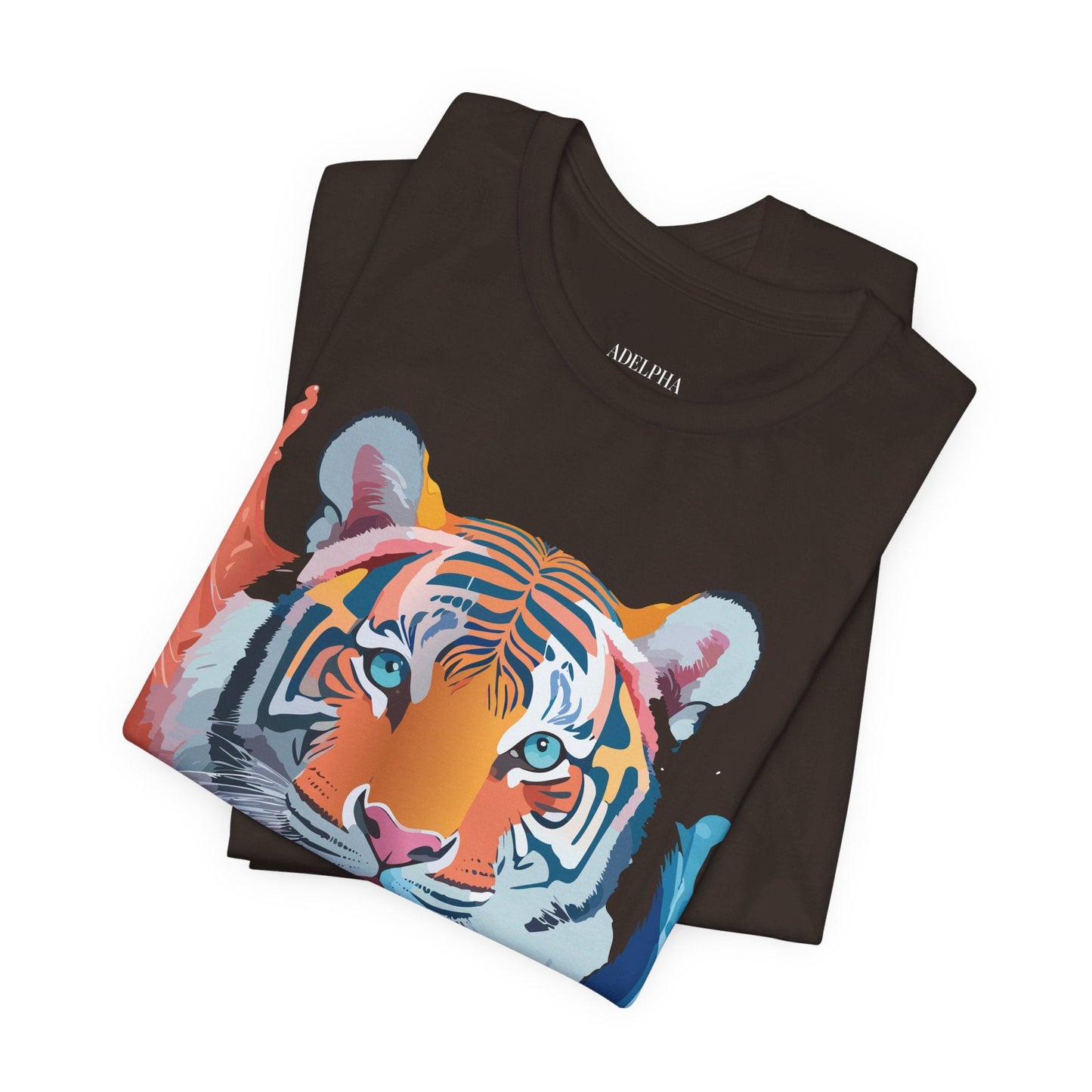 Tiger Graphic Tee Unisex Jersey Short Sleeve With Vintage Inspired Artwork By Adelpha