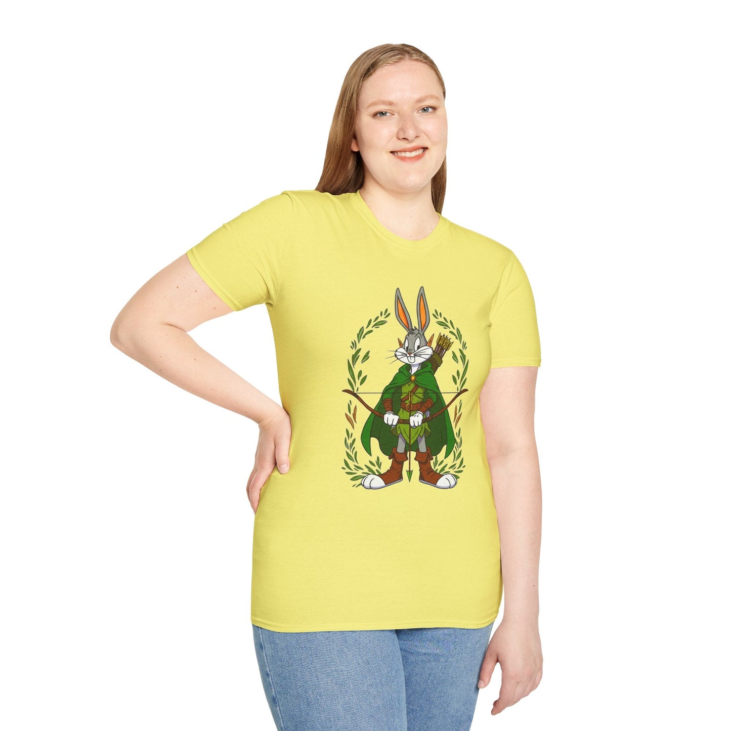 Bugs Bunny T Shirt Cartoon Art Tee Unisex Gildan Softstyle 64000 100 Percent Ring Spun Cotton