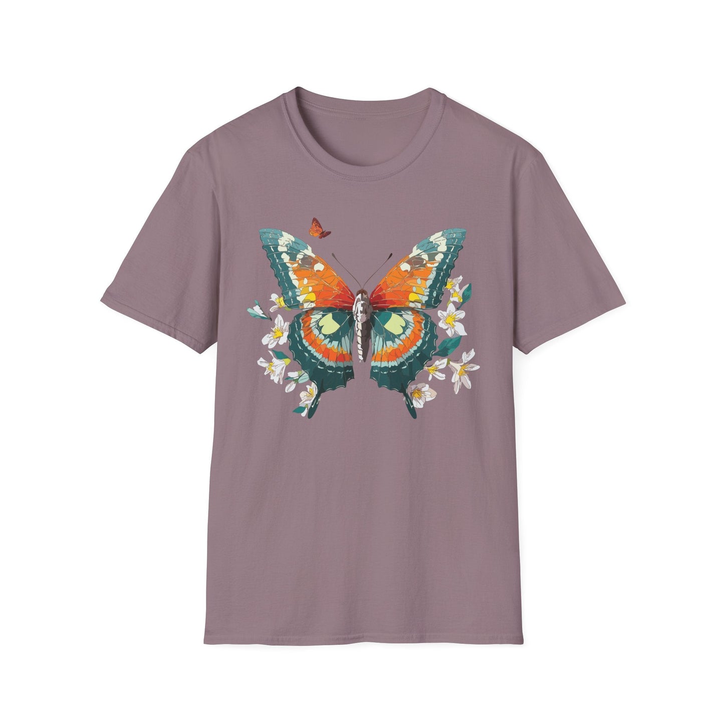 Butterfly T Shirt Unisex Softstyle Gildan 64000 100 Percent Ring Spun Cotton Monarch Tee