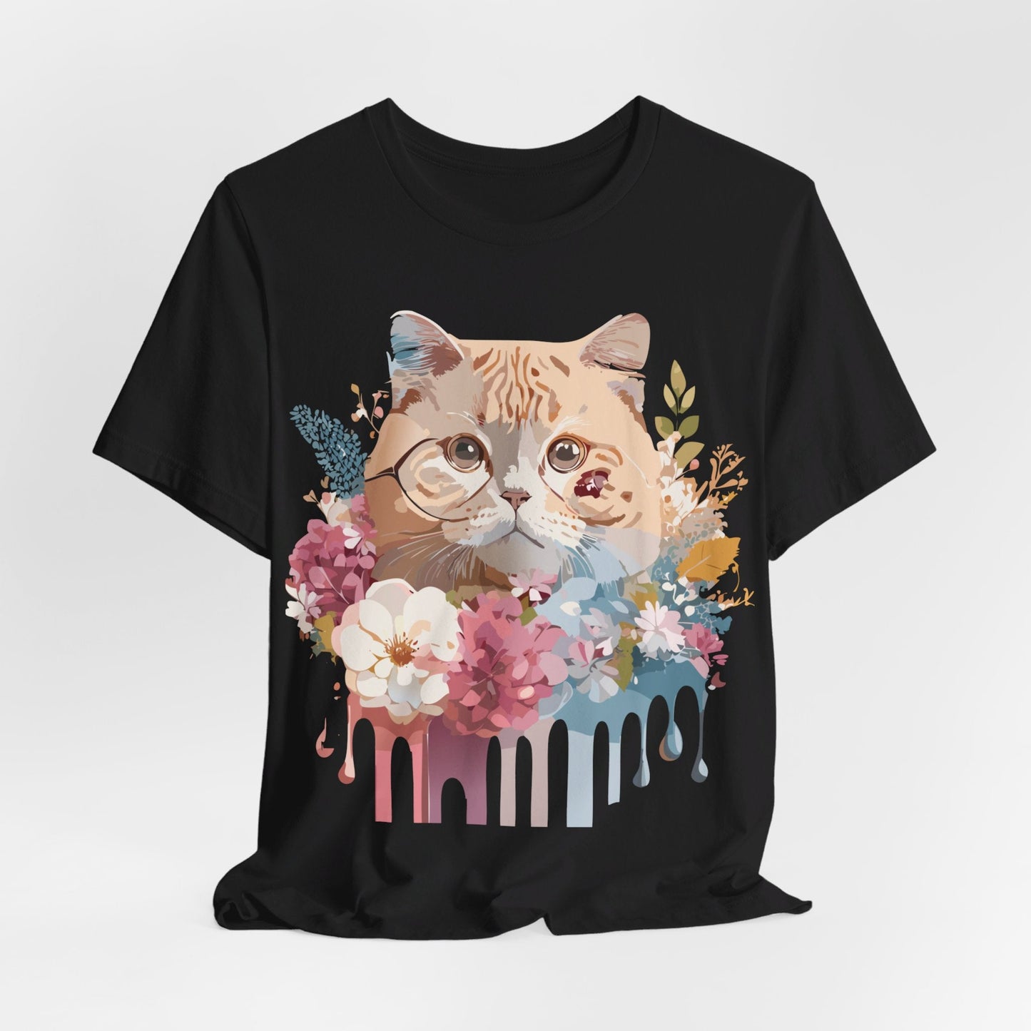 Cat Graphic Tee Unisex Short Sleeve Vintage Inspired Art Design Adelpha