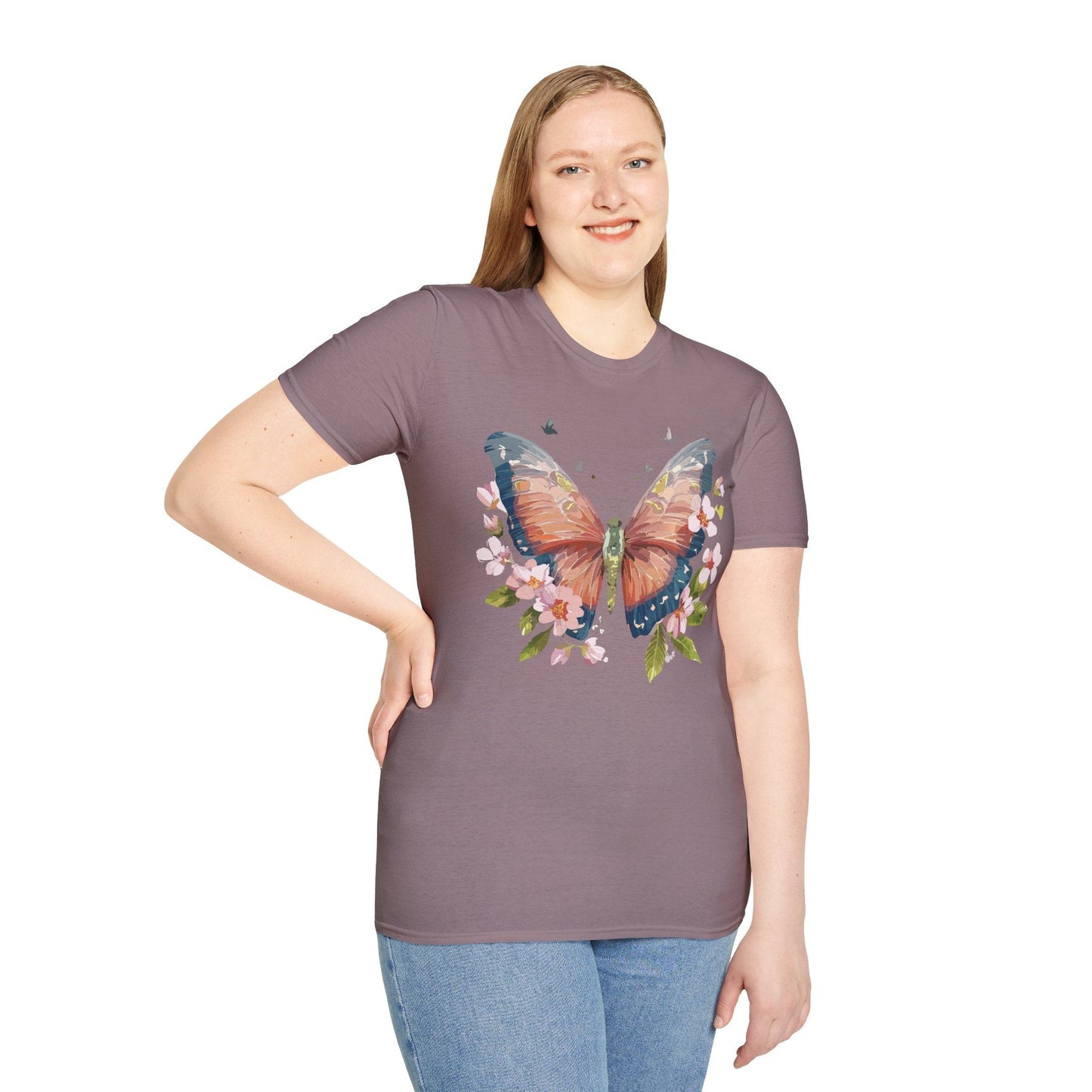 Unisex Monarch Butterfly T Shirt Softstyle 64000 Gildan Ring Spun Cotton Tee Lightweight Comfort