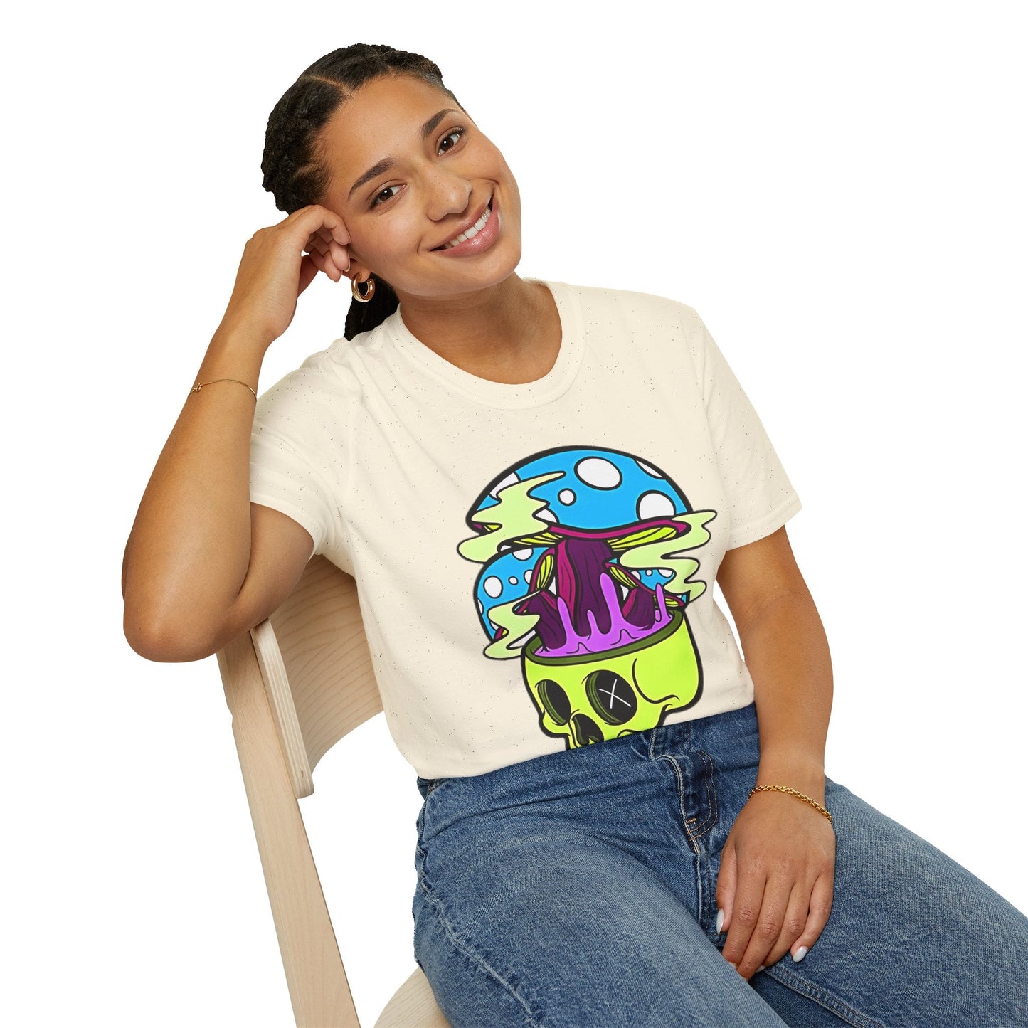 Skull Tee Shirt Unisex Skeleton Shirt With Art Design Gildan Softstyle Cotton Tee