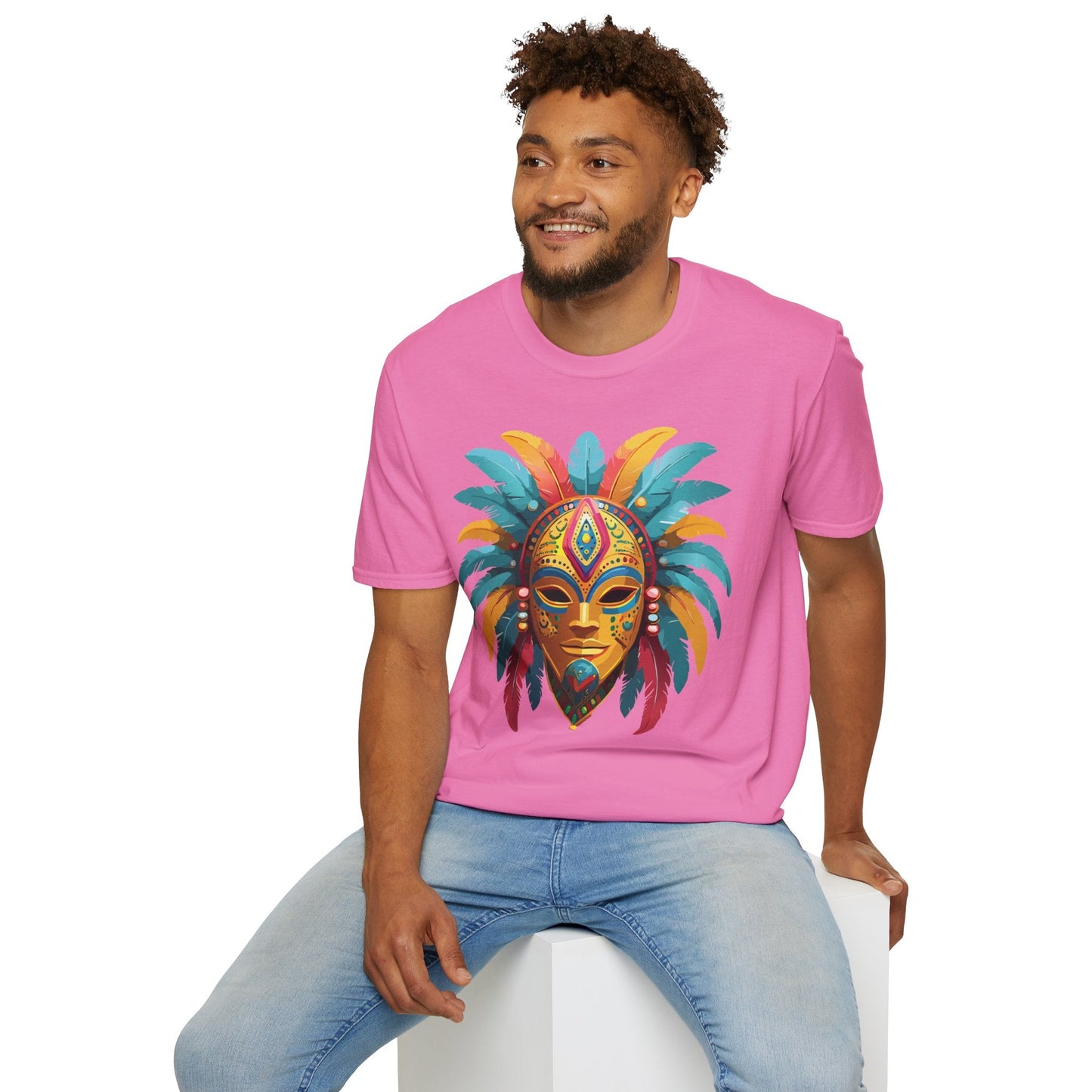 Mask Graphic Unisex Cotton Masquerade Design Artwork Tee 25