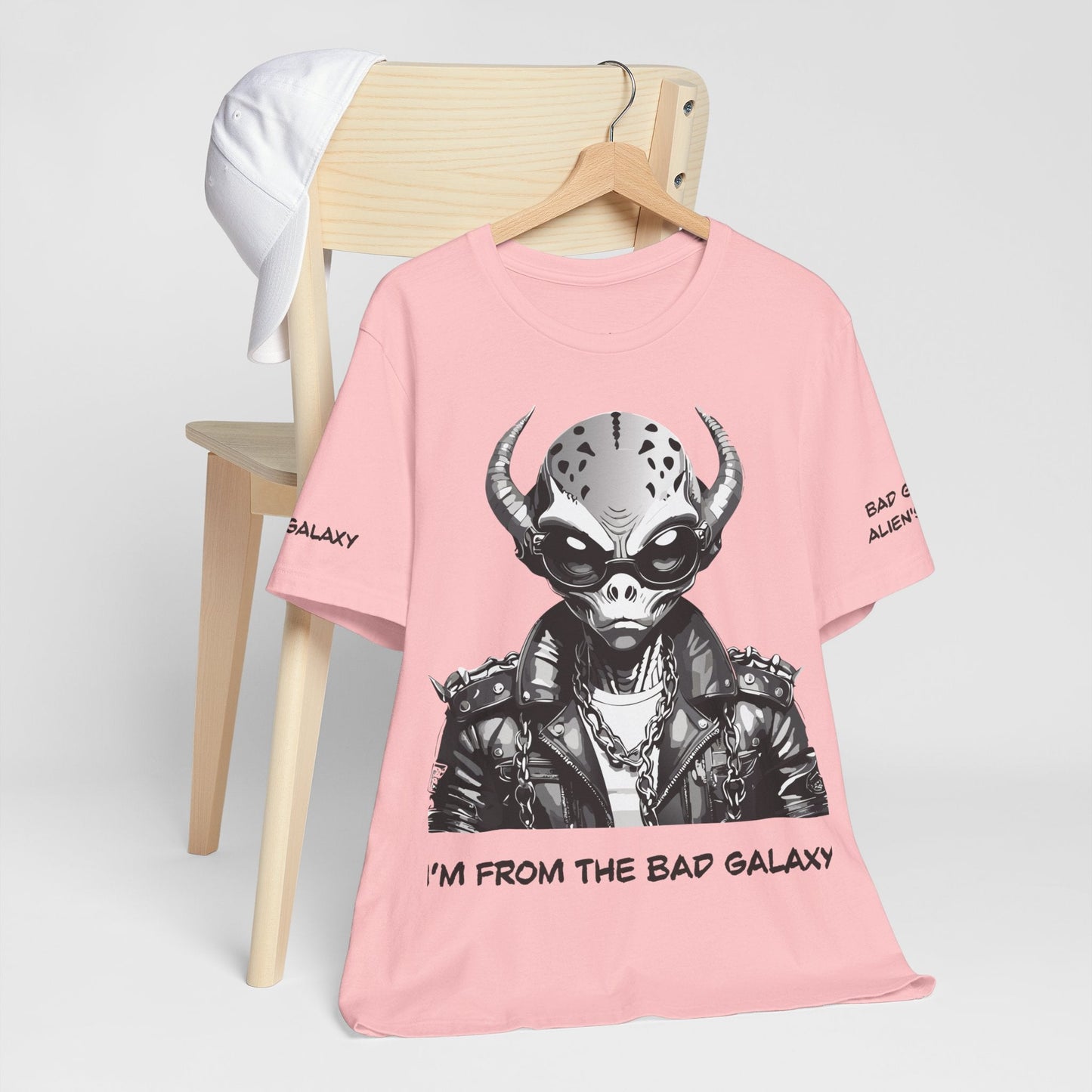 Alien Graphic Tee Shirt From Bad Galaxy Made To Order In USA 100 Percent Cotton Eco Friendly Inks