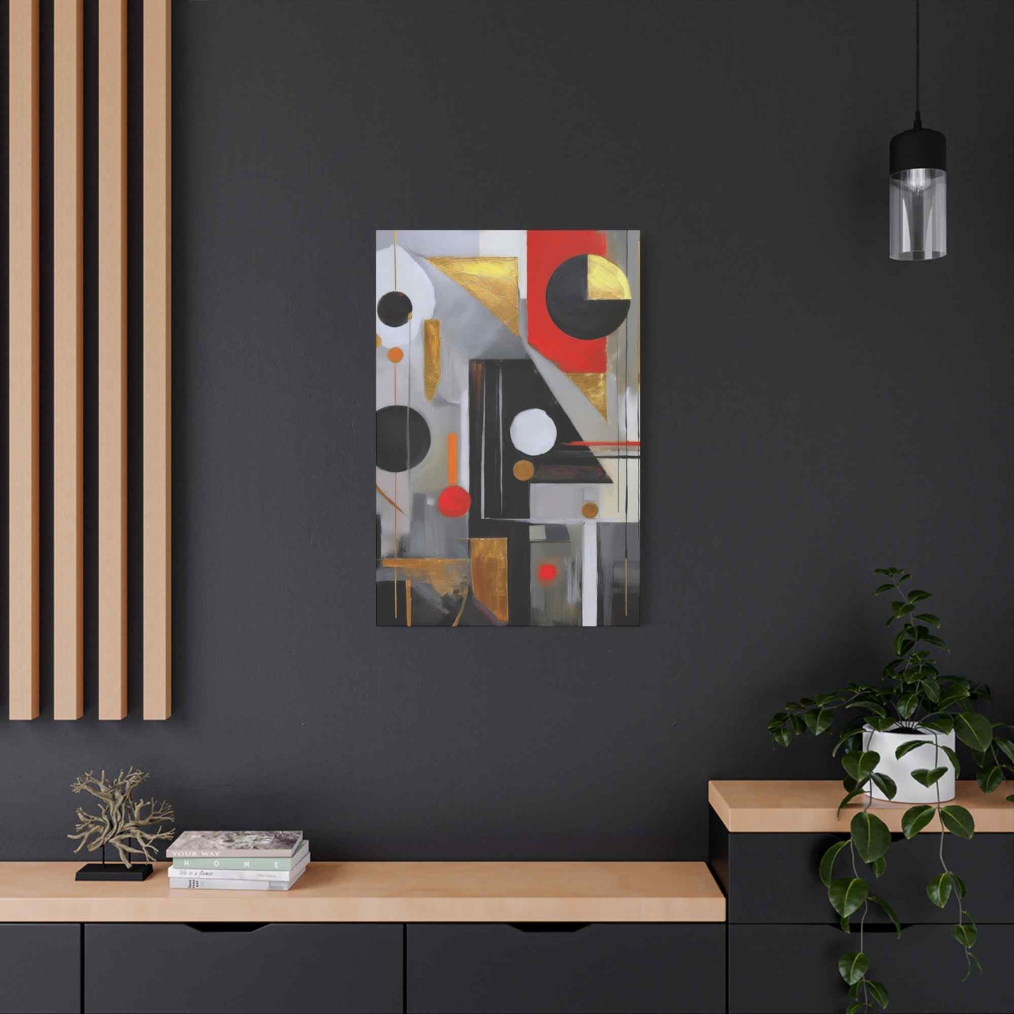 Red Abstract Painting Print Canvas 20x24,20x30,24x30, 24x32,24x36,30x40, 32x48,36x48,40x60 Pine-Wood Inner Frame ABS-23