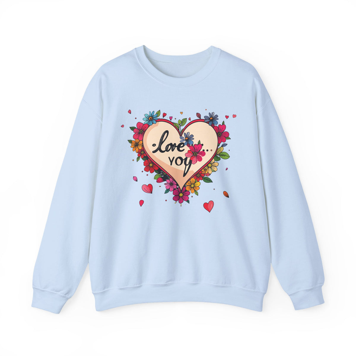 Big Heart Sweatshirt, Floral Heart Sweatshirt, Floral Love Sweatshirt, Valentine's Day Sweatshirt, Heart Floral Sweatshirt 109