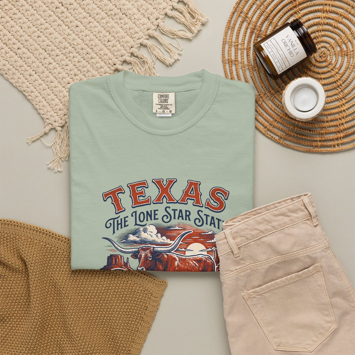 Texas State Vintage Travel Tourist Graphic Tee Unisex 100 Cotton Comfort Colors T-Shirt