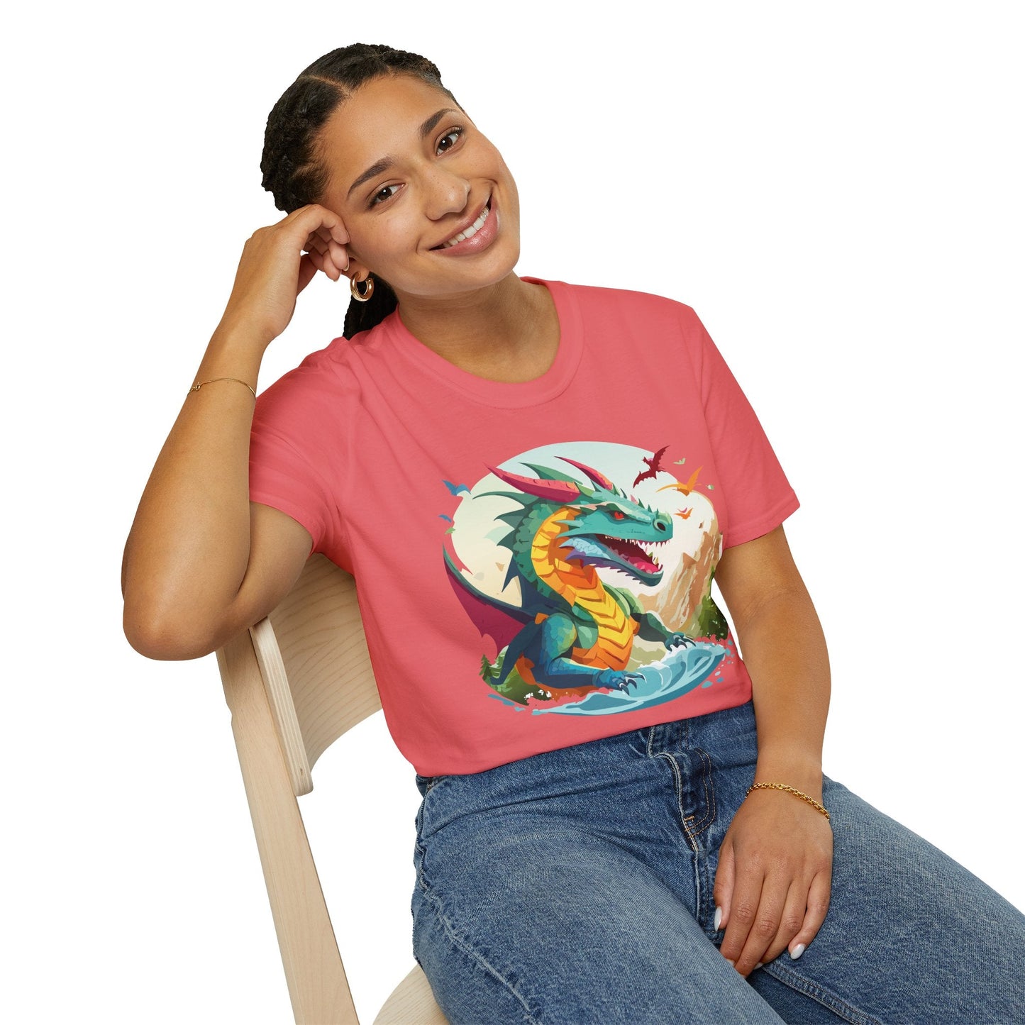 Dragon T Shirt Unisex Animal Tee Softstyle 64000 Premium 100 Percent Ring Spun Cotton