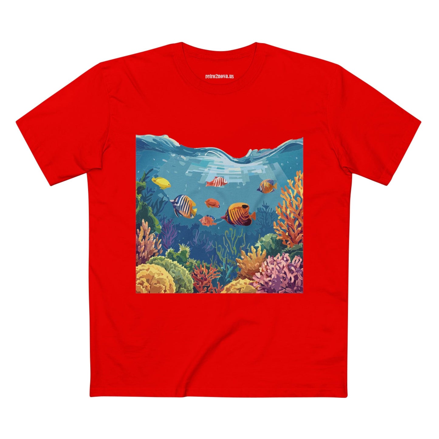Ocean Pacific OP-25 Unisex Premium Cotton Tee With Original Art Design By Retro2Nova Art Collection