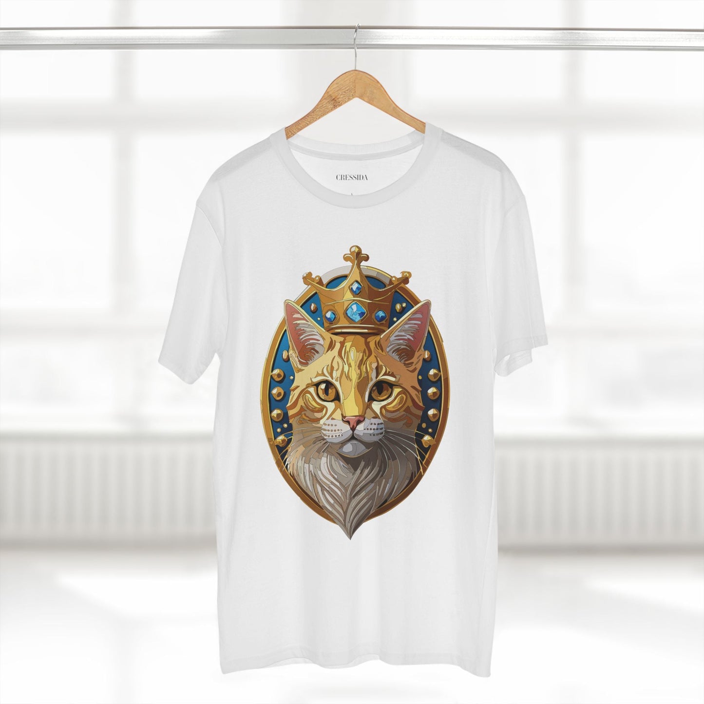 Cat Graphic Unisex 100 Cotton Tee With Unique Animal Golden Medallion Art Design 15