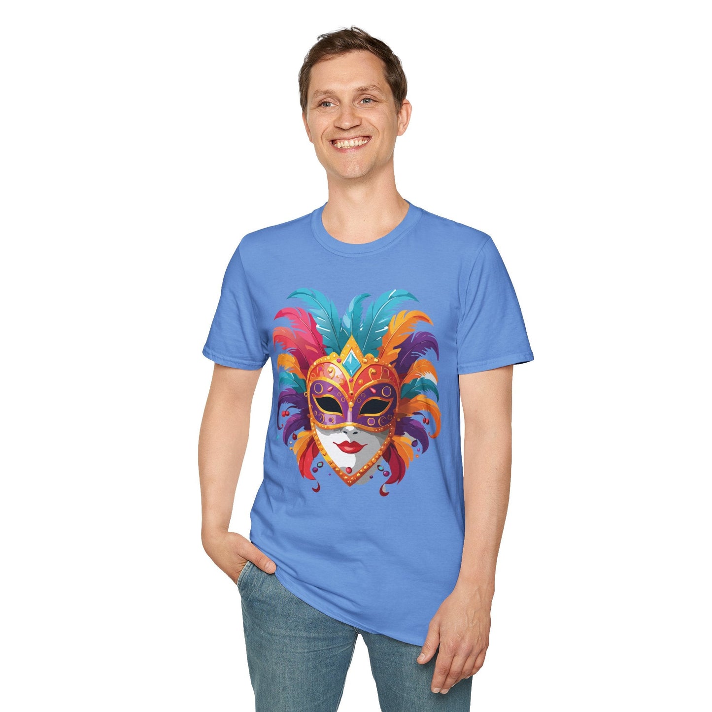 Mask Graphic Unisex Cotton Masquerade Design Artwork Tee 27