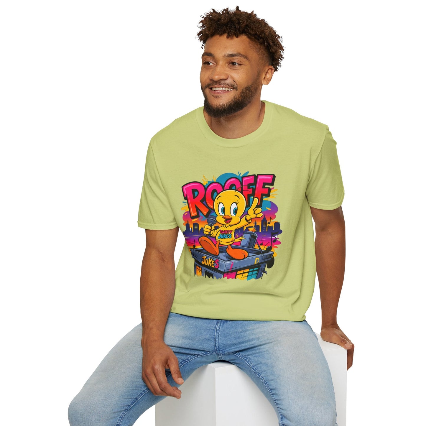 Unisex Cartoon T Shirt With Animation Funny Animals Tee Softstyle Gildan 64000 Cotton