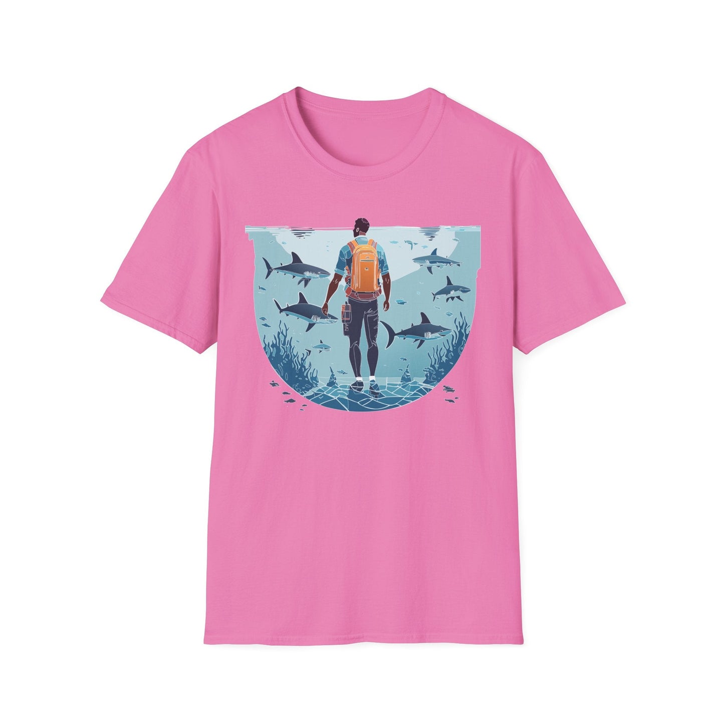 Ocean Tee Shirt Unisex Softstyle T Shirt With Ocean Art Design U Boat Theme Graphic Artwork Edition