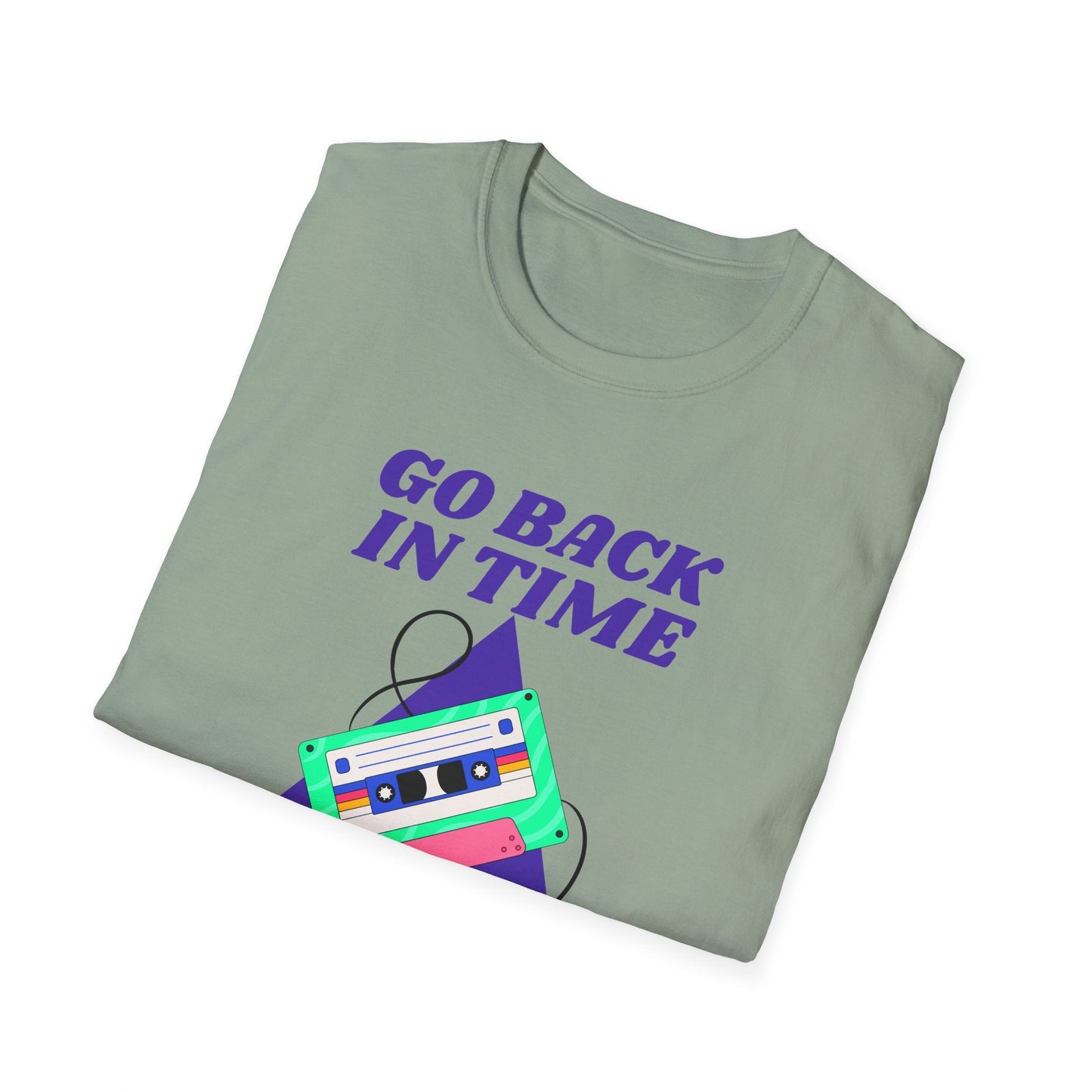 Retro Go Back In Time Cassette T-Shirt Unisex Cotton
