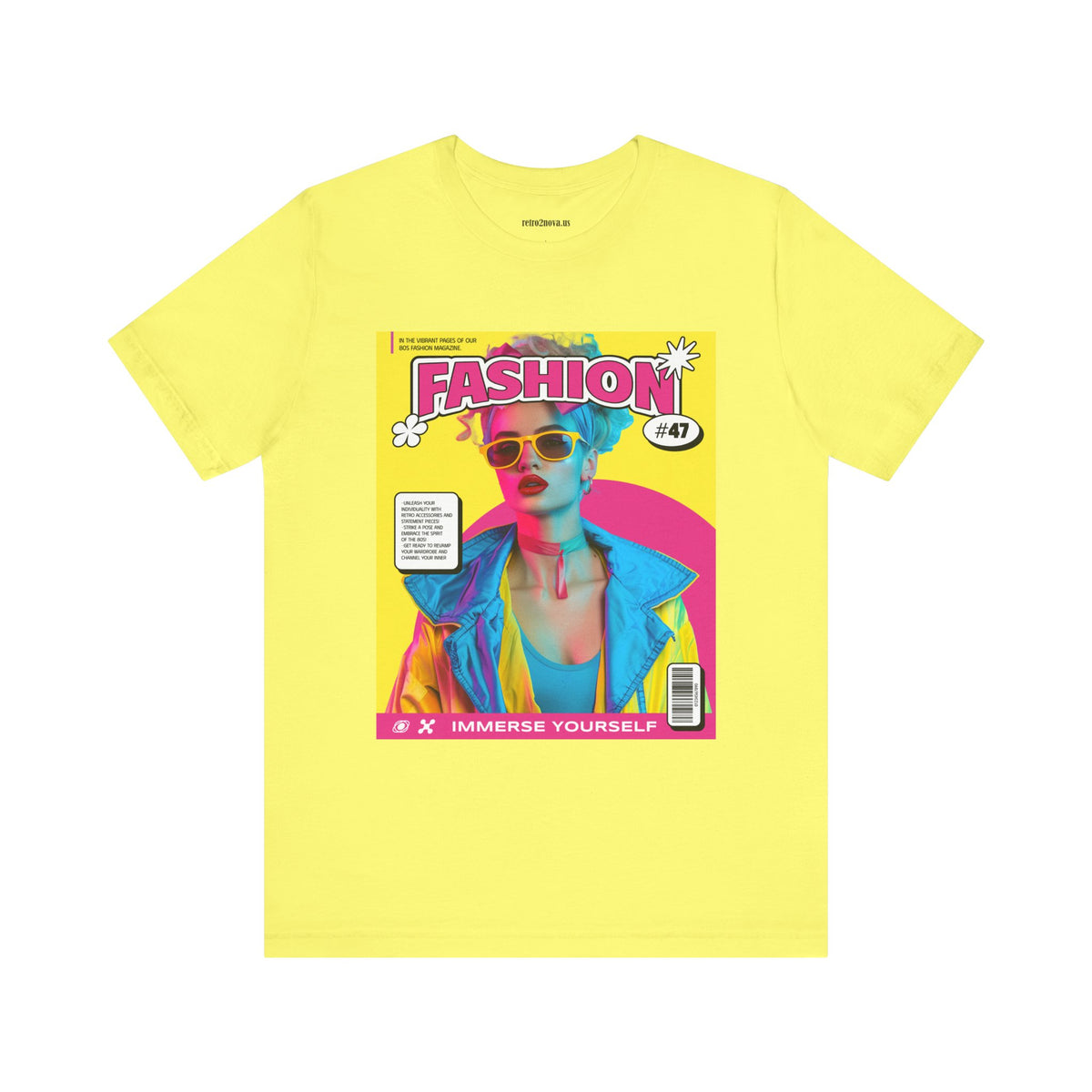 Magazine Cover Graphic Unisex Cotton Bella+Canvas Tee with Retro Poster ab25