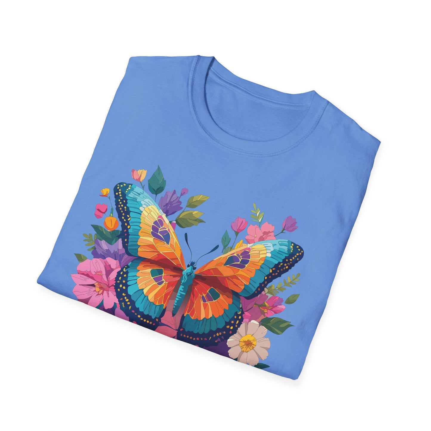 Butterfly Themed Unisex Softstyle T Shirt 100 Cotton Monarch Design Tee Gildan 64000