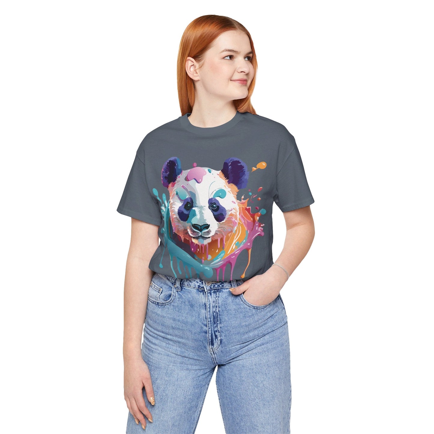 Panda Graphic Unisex 100 Cotton Vintage Art with Animal T-Shirt 12