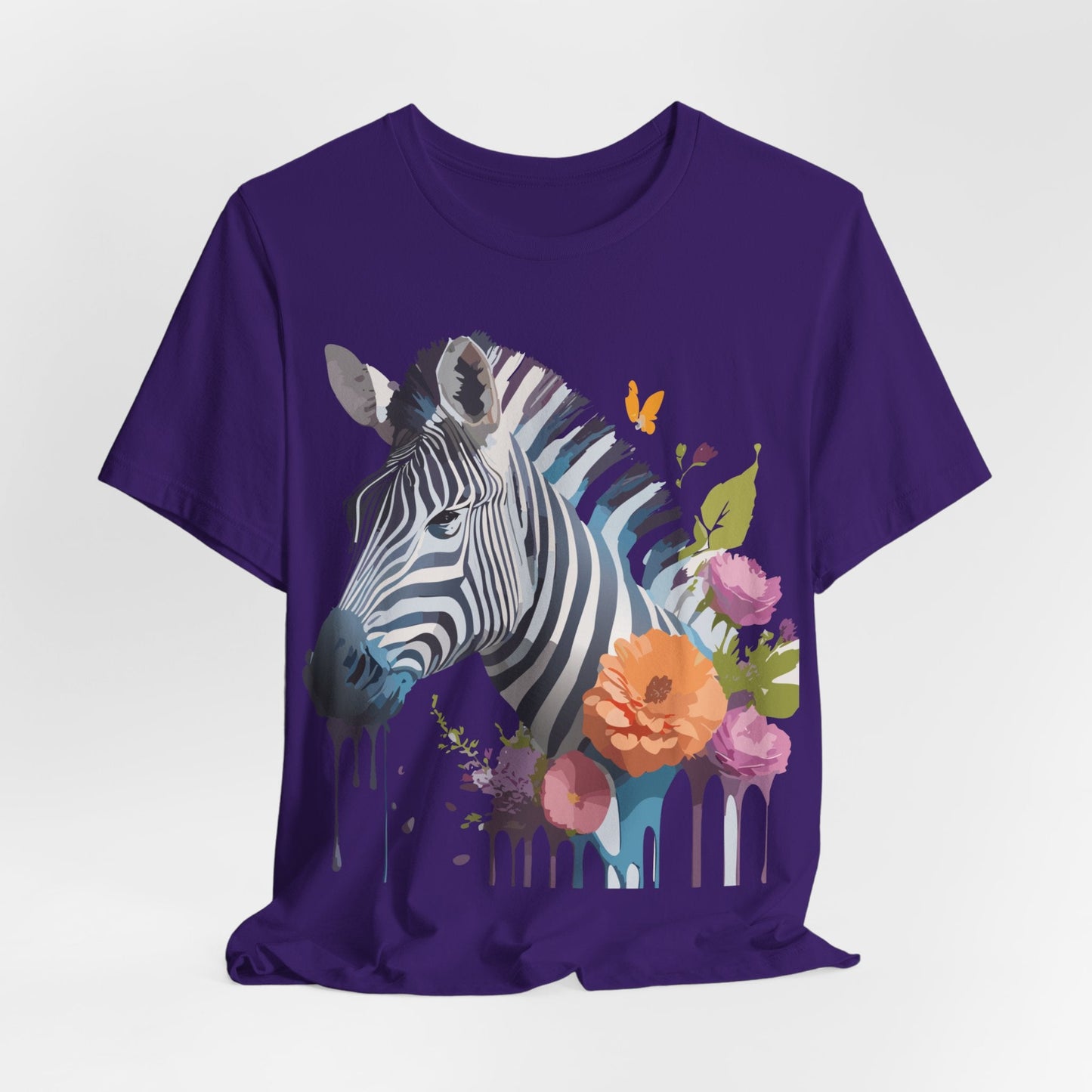 Unisex Zebra Graphic Tee Featuring Adelpha Artwork Vintage Inspired Short Sleeve Shirt