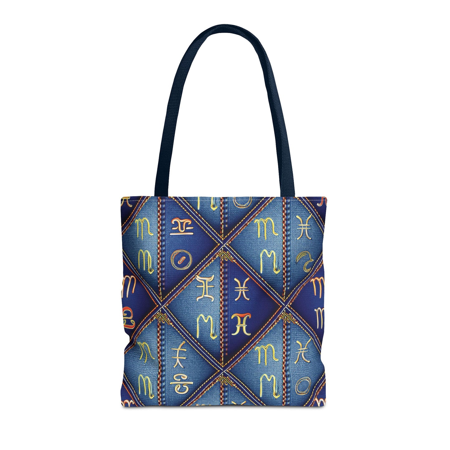 Denim Fabric Imitation Print Unisex Canvas Bag Poly Spun 3 Sizes Tote Bag 184-7