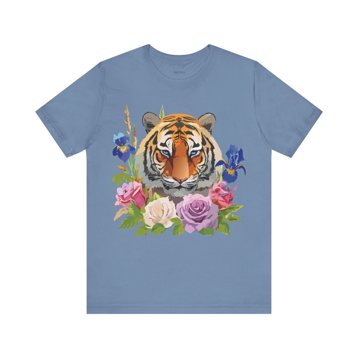 Tiger Graphic Unisex Cotton Bella+Canvas Tee with Art Animal Design d92