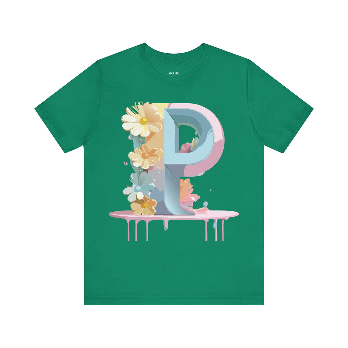 Letter P Graphic Unisex Cotton Bella+Canvas Tee with Art Letter Design