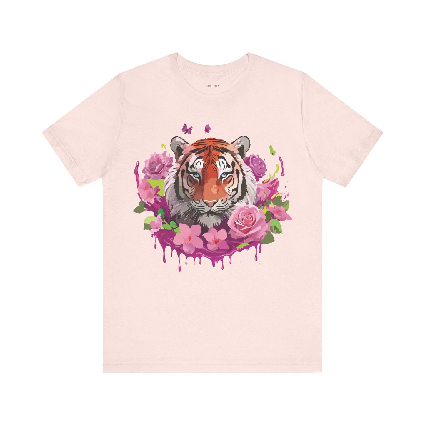 Tiger Graphic Tee Unisex Jersey Short Sleeve Art Design By Adelpha Vintage Inspired Premium