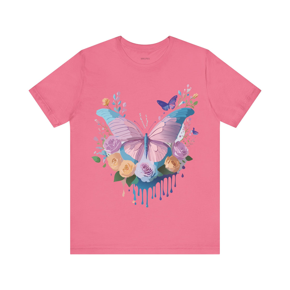 Butterfly Graphic Unisex Cotton Bella+Canvas Tee with Art Design n110