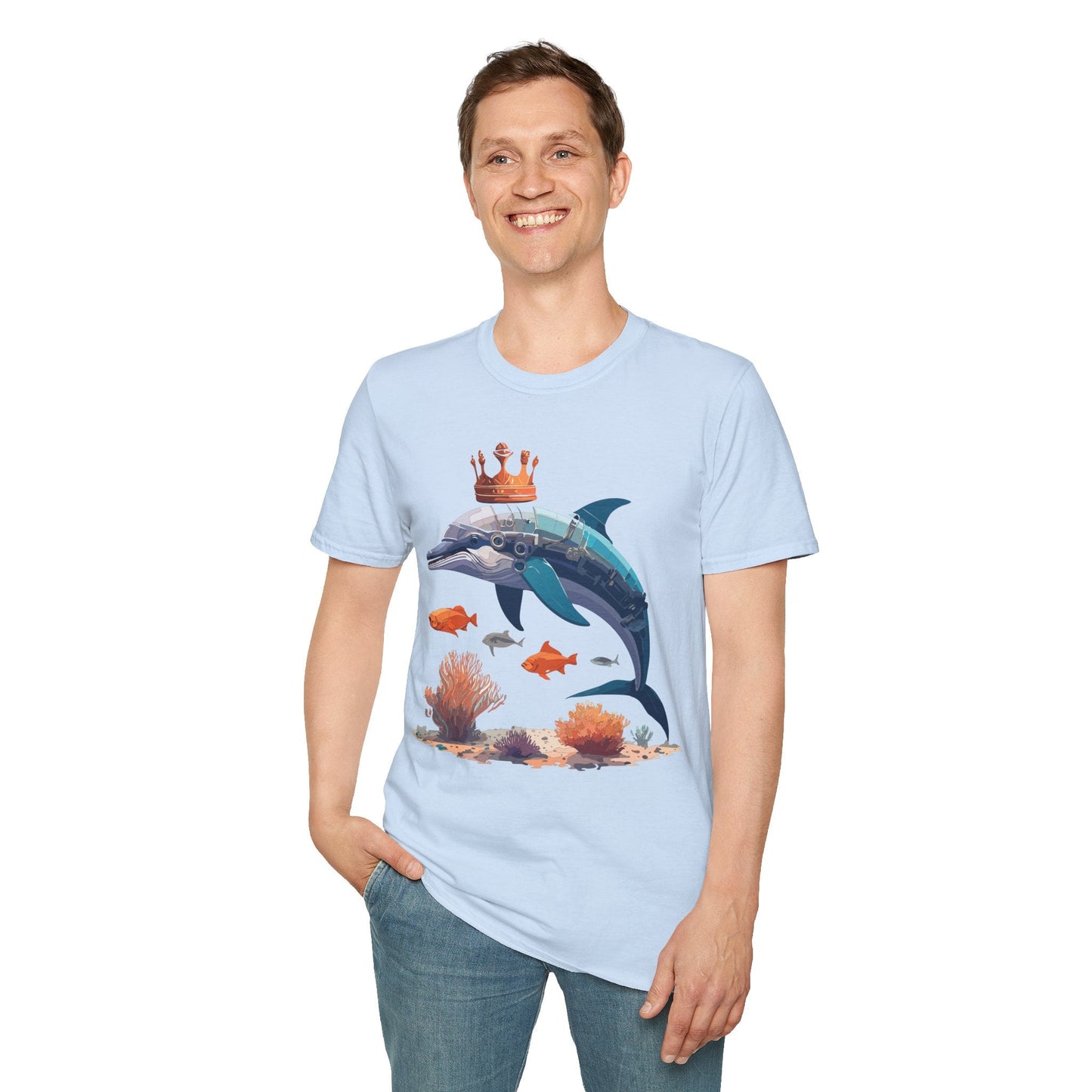 Dolphin Shirt Unisex Softstyle Short Sleeve Tee Gildan 64000 100 Percent Ring Spun Cotton