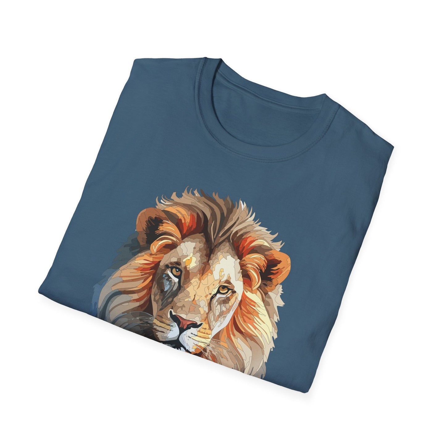 Gildan Softstyle Lion Print T Shirt Floral Tee For Unisex Everyday Comfort