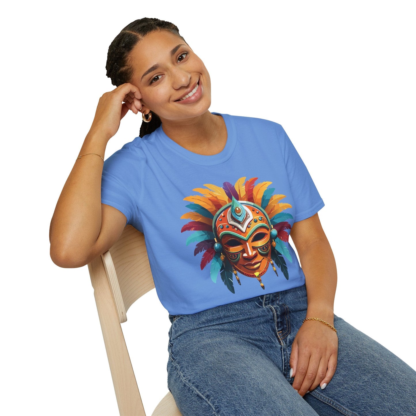 Mask Graphic Unisex Cotton Masquerade Design Artwork Tee 4