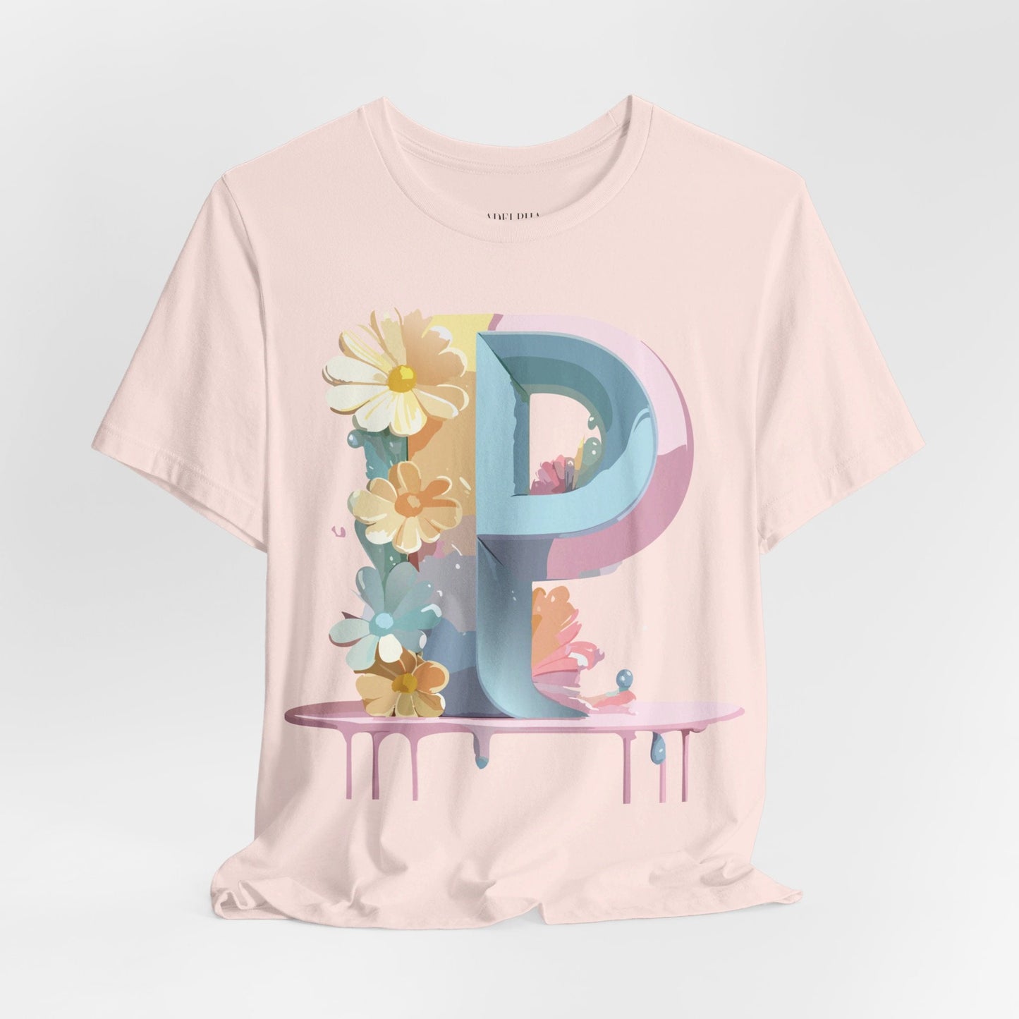 Adelpha Letter P Graphic T Shirt Unisex Vintage Inspired Art Tee for Everyday Style
