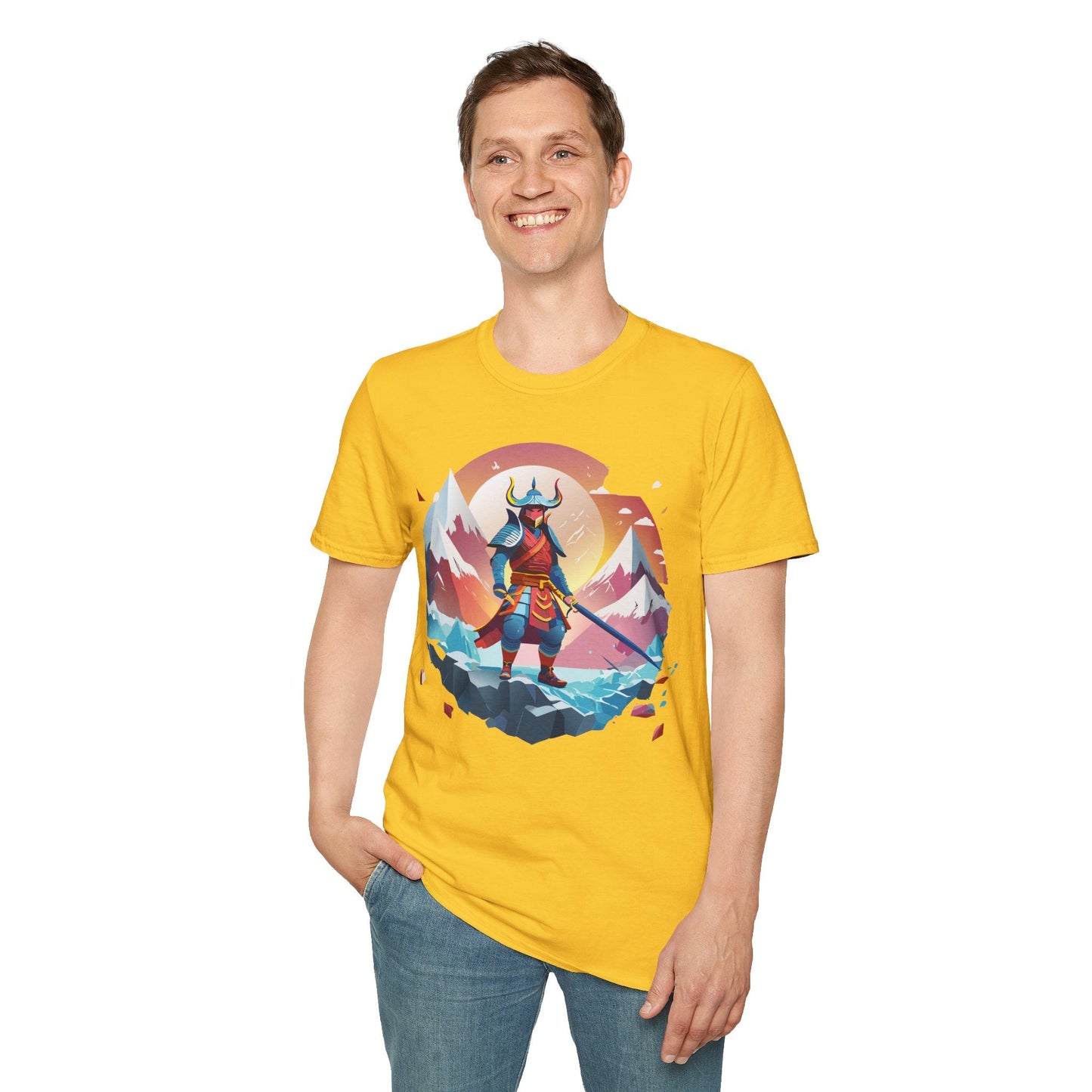 Samurai Style T Shirt Unisex Softstyle 64000 100 Percent Ring Spun Cotton Comfortable Tee
