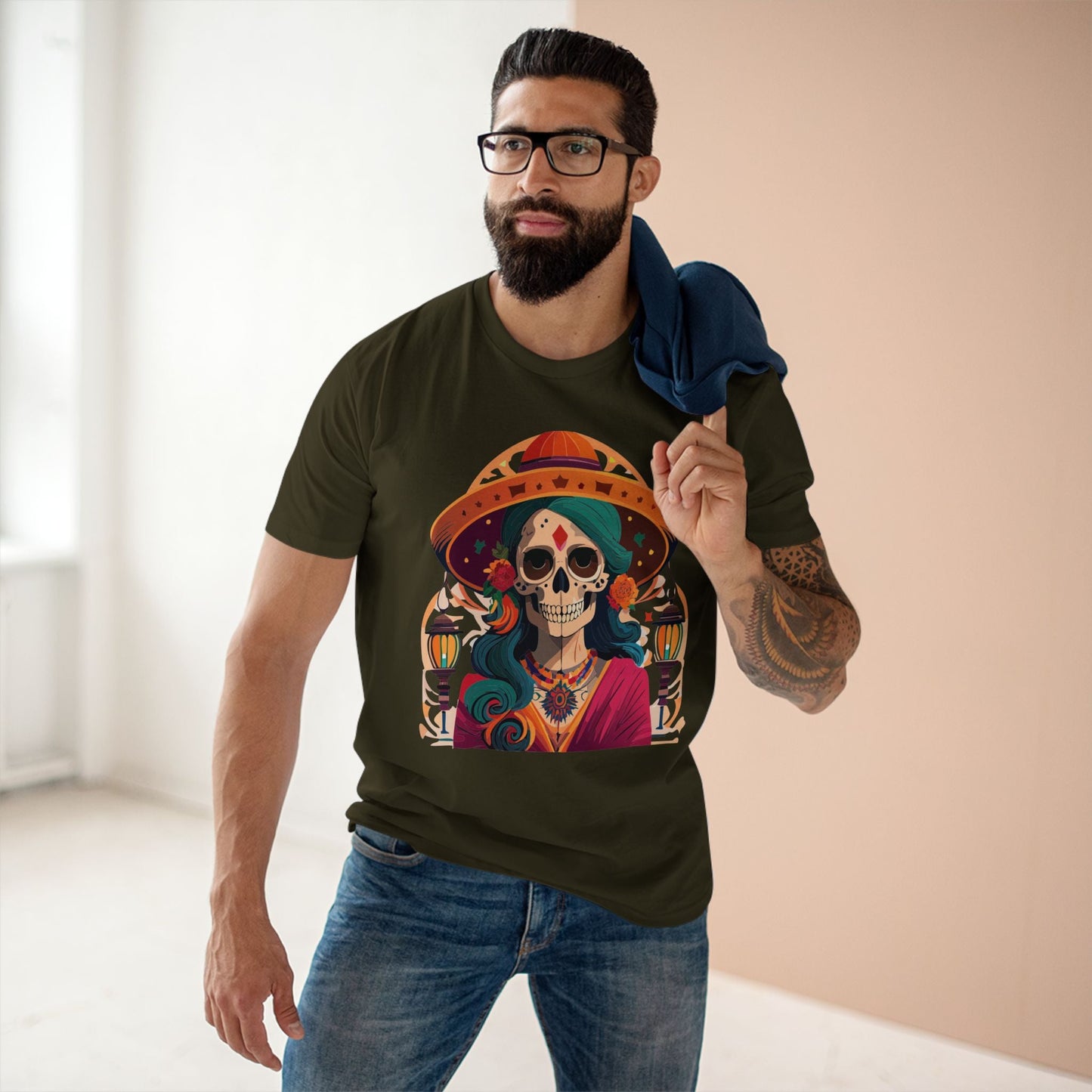 Skull Shirt Skeleton Shirt Unisex Premium Cotton Tee With Original Art Design By Retro2Nova