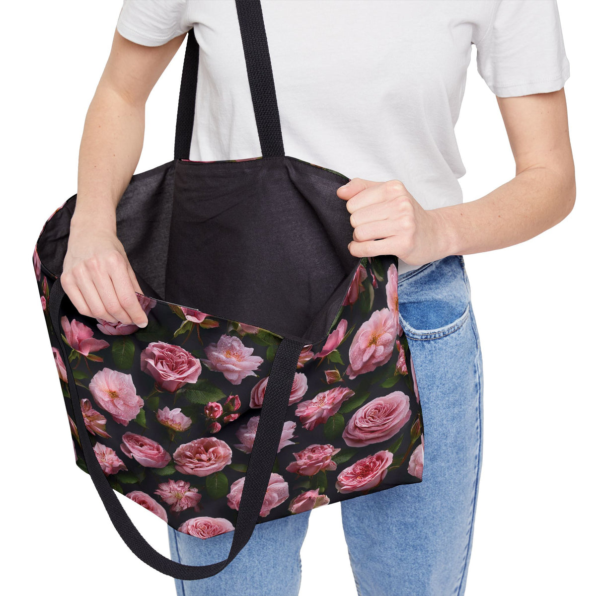 Floral Print Poly Canvas Weekender Bag 7