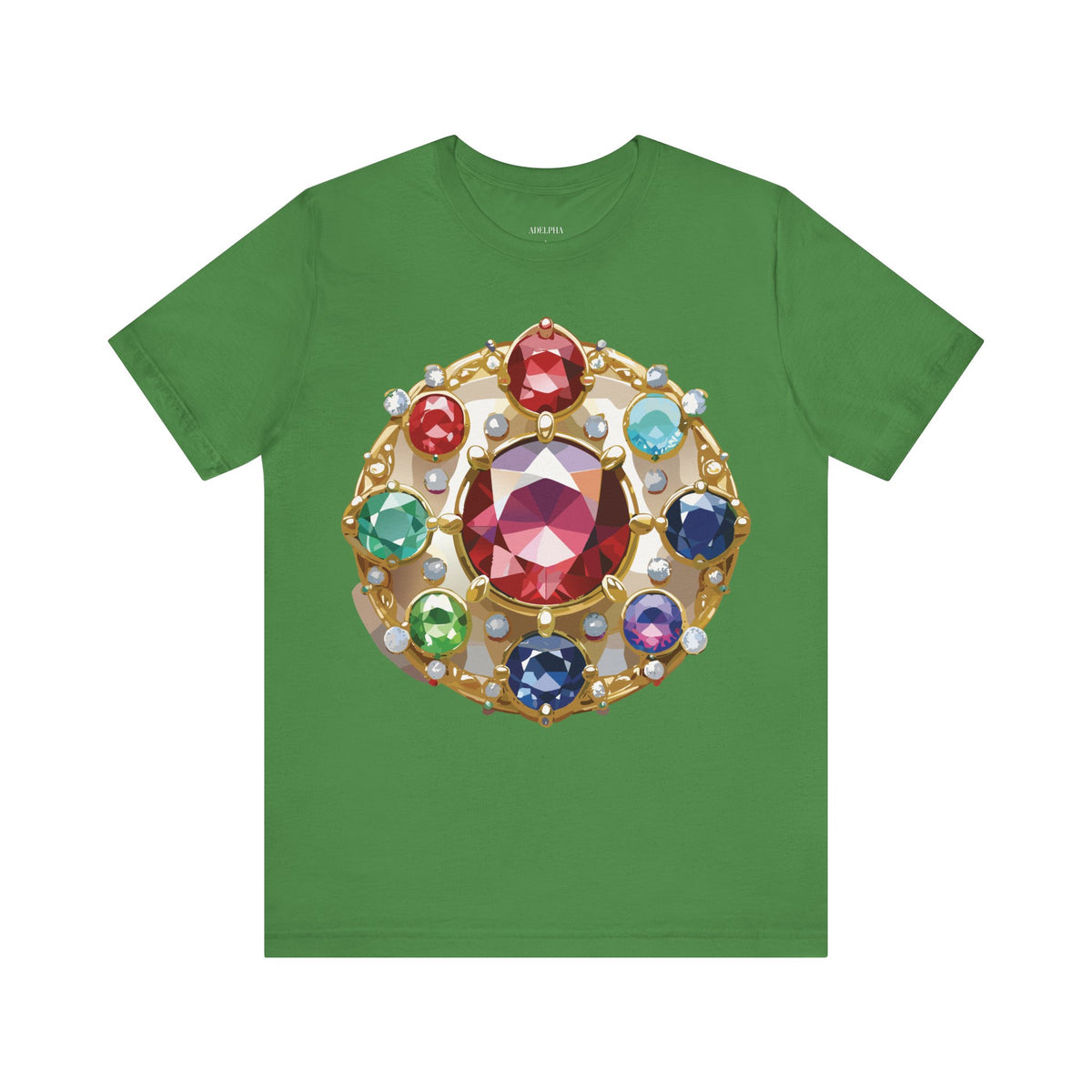 Jewelry Graphic Unisex Cotton Bella+Canvas Tee with Gemstones Art Design m49