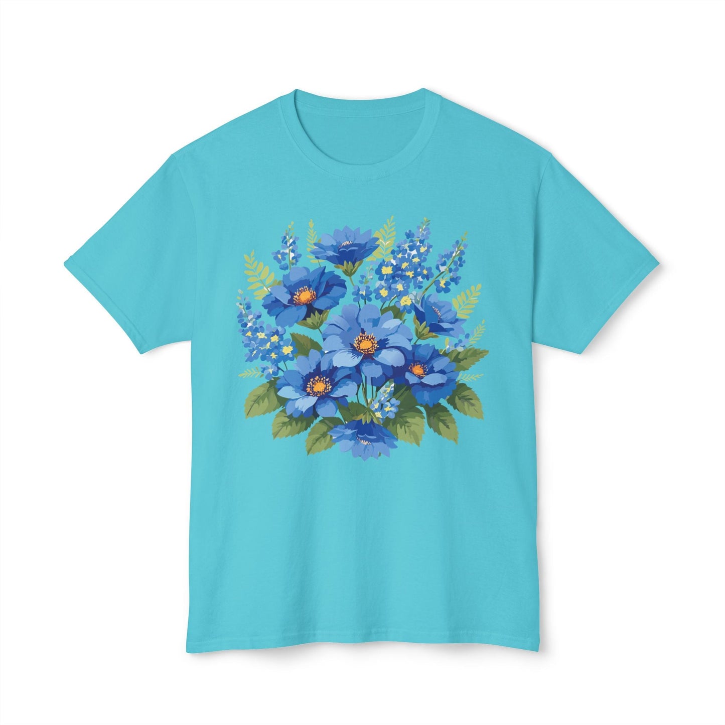 Unisex Floral Art T Shirt Cotton Tee With Vintage Flowers Art Print Breathable USA Made