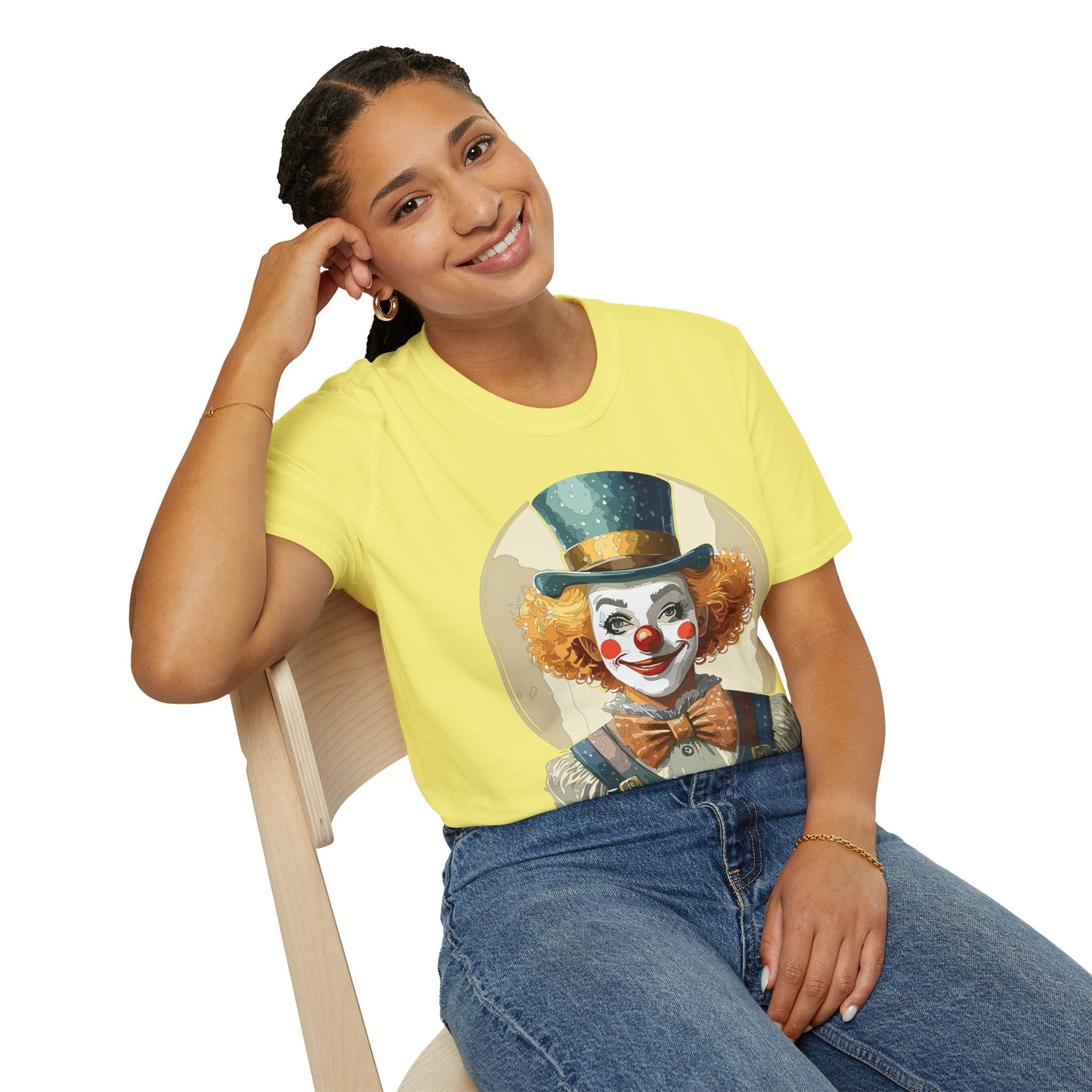 Clown Shirt Unisex T Shirt With Clown Circus Theme Funny Man Shirt Gildan Softstyle 64000