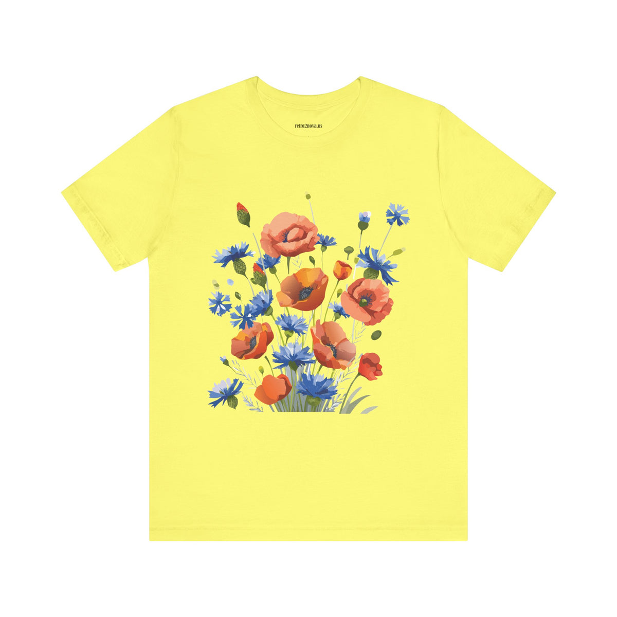 Floral Graphic Unisex Cotton Bella+Canvas Tee with Flowers Design ab8