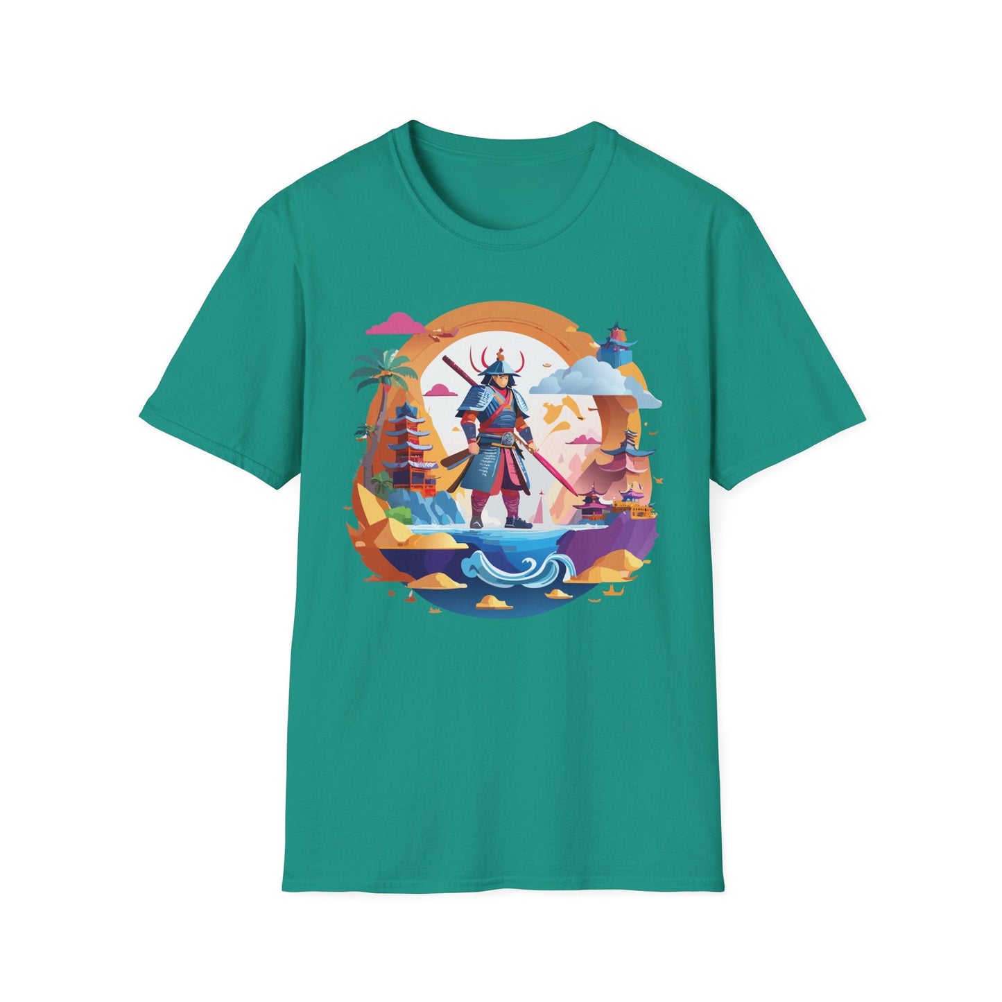 Samurai T Shirt Unisex Gildan Softstyle 64000 100 Percent Ring Spun Cotton Lightweight Tee